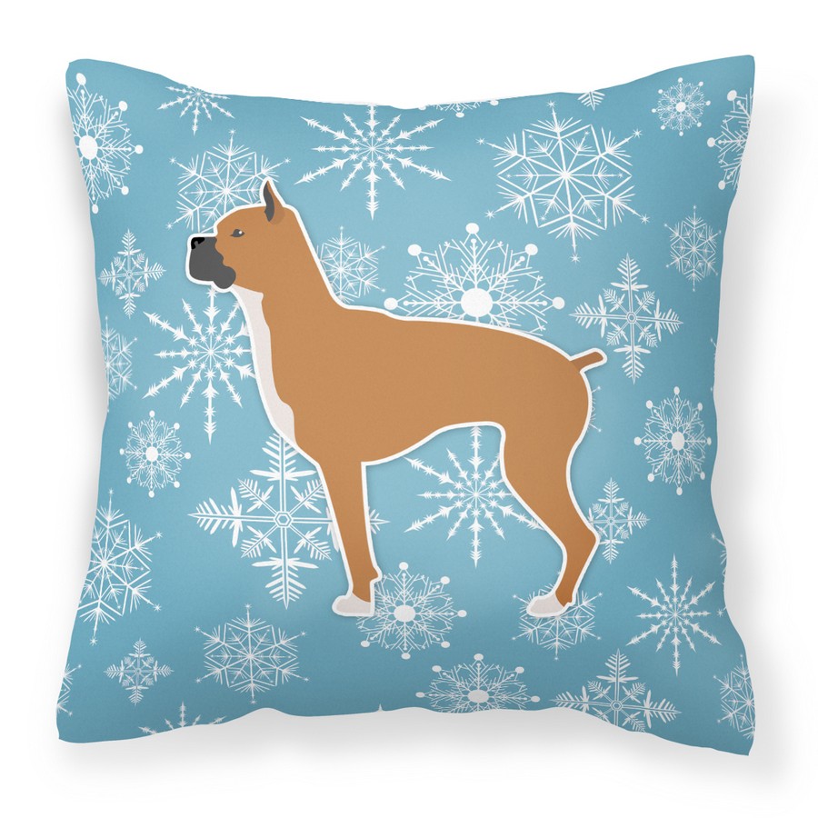 Winter Snowflake Boxer Fabric Decorative Pillow