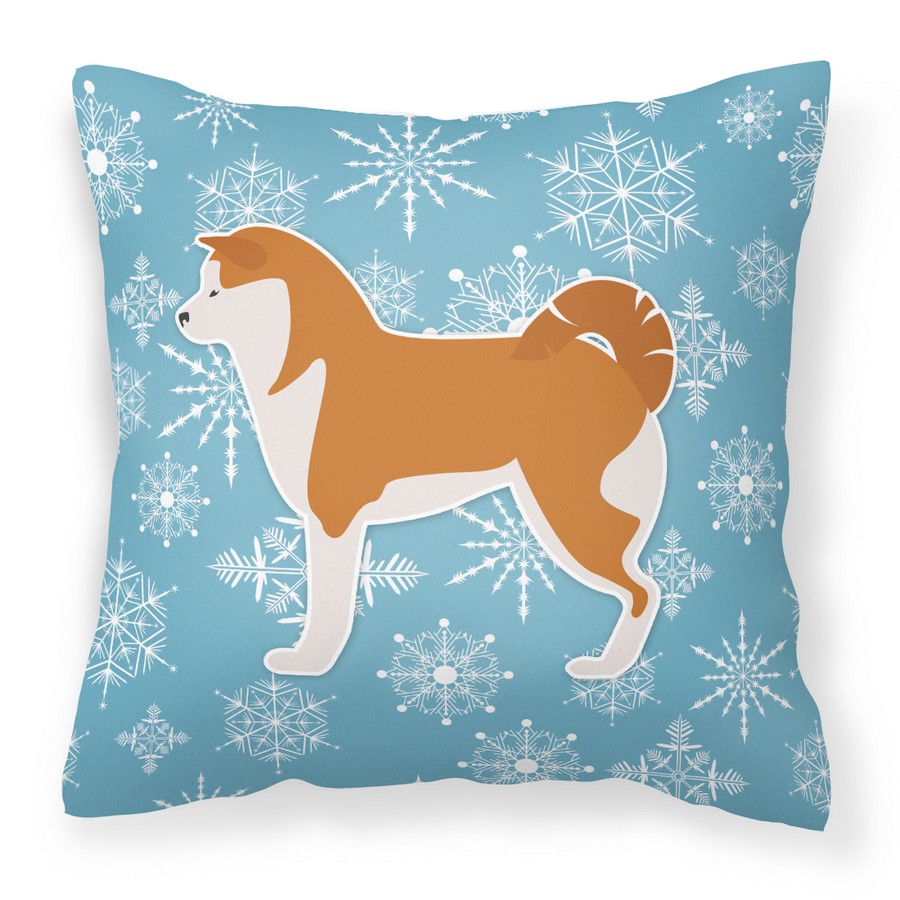 Winter Snowflake Akita Fabric Decorative Pillow