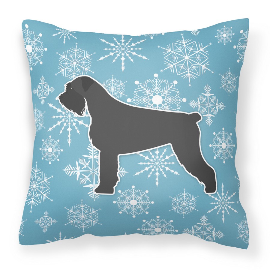 Winter Snowflake Giant Schnauzer Fabric Decorative Pillow