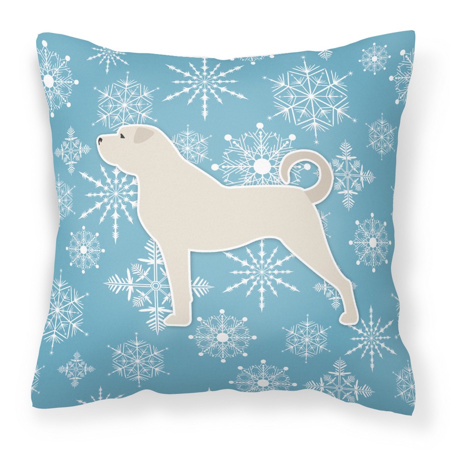 Winter Snowflake Anatolian Shepherd Fabric Decorative Pillow