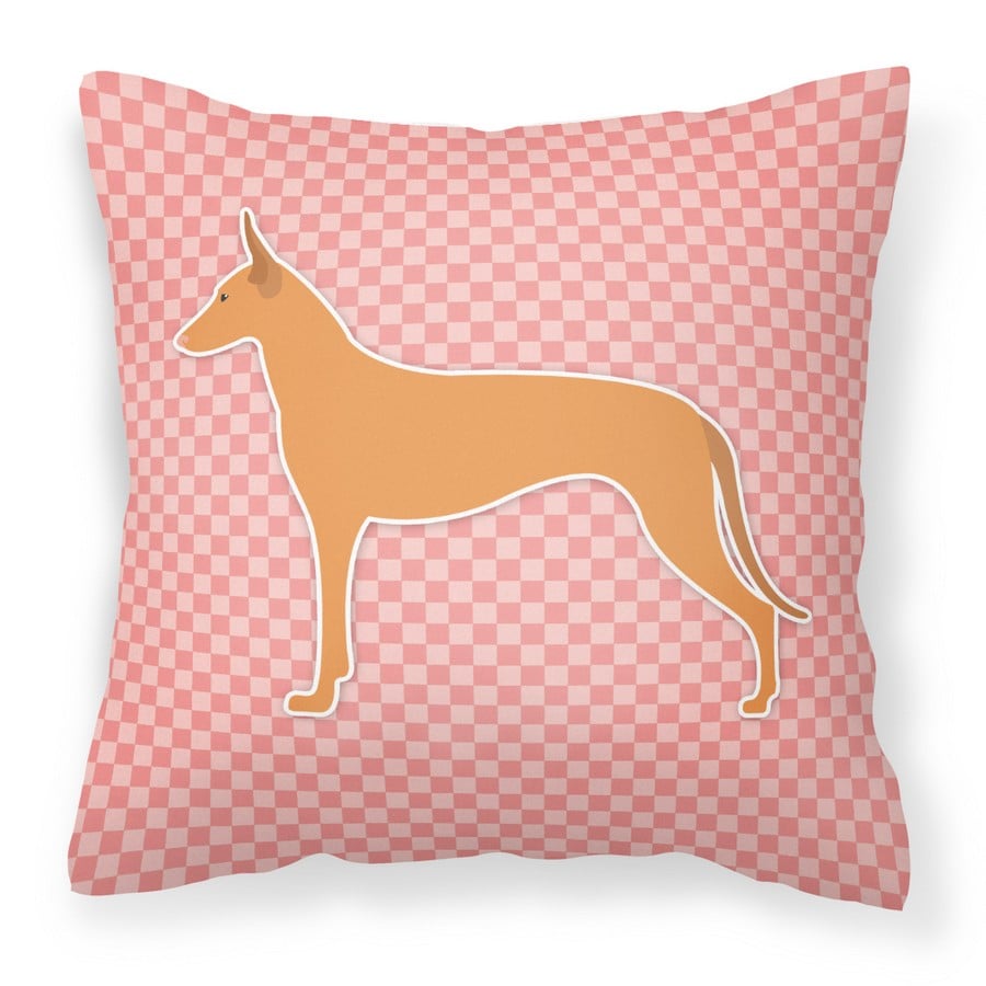 Pharaoh Hound Checkerboard Pink Fabric Decorative Pillow