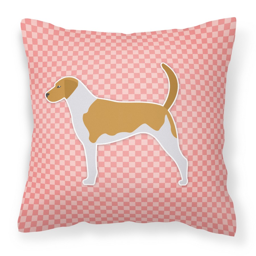 American Foxhound Checkerboard Pink Fabric Decorative Pillow