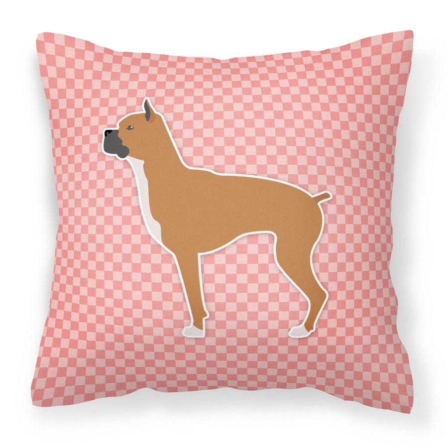 Boxer Checkerboard Pink Fabric Decorative Pillow