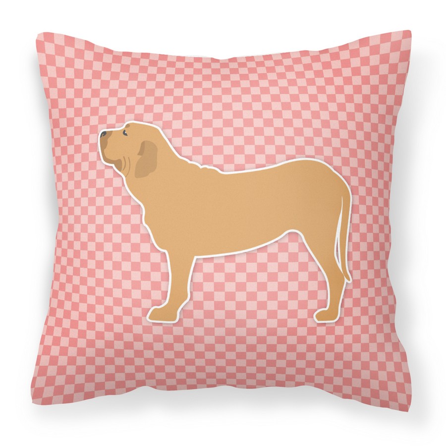 Fila Brasileiro Checkerboard Pink Fabric Decorative Pillow