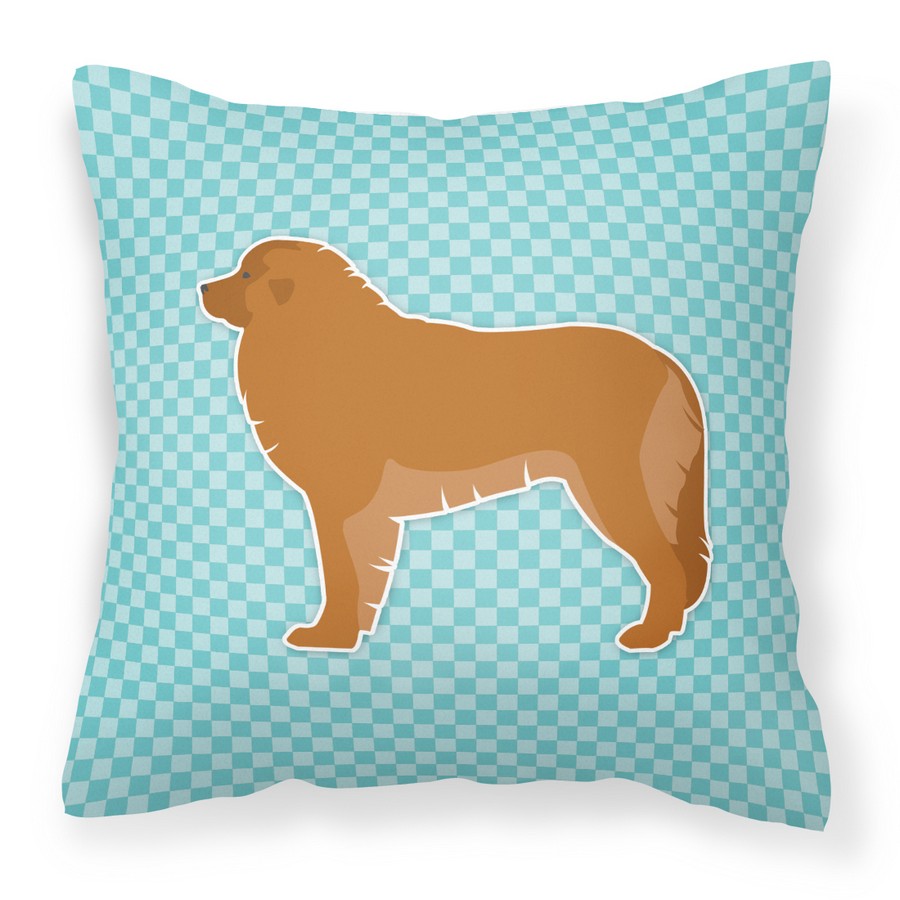 Leonberger Checkerboard Blue Fabric Decorative Pillow