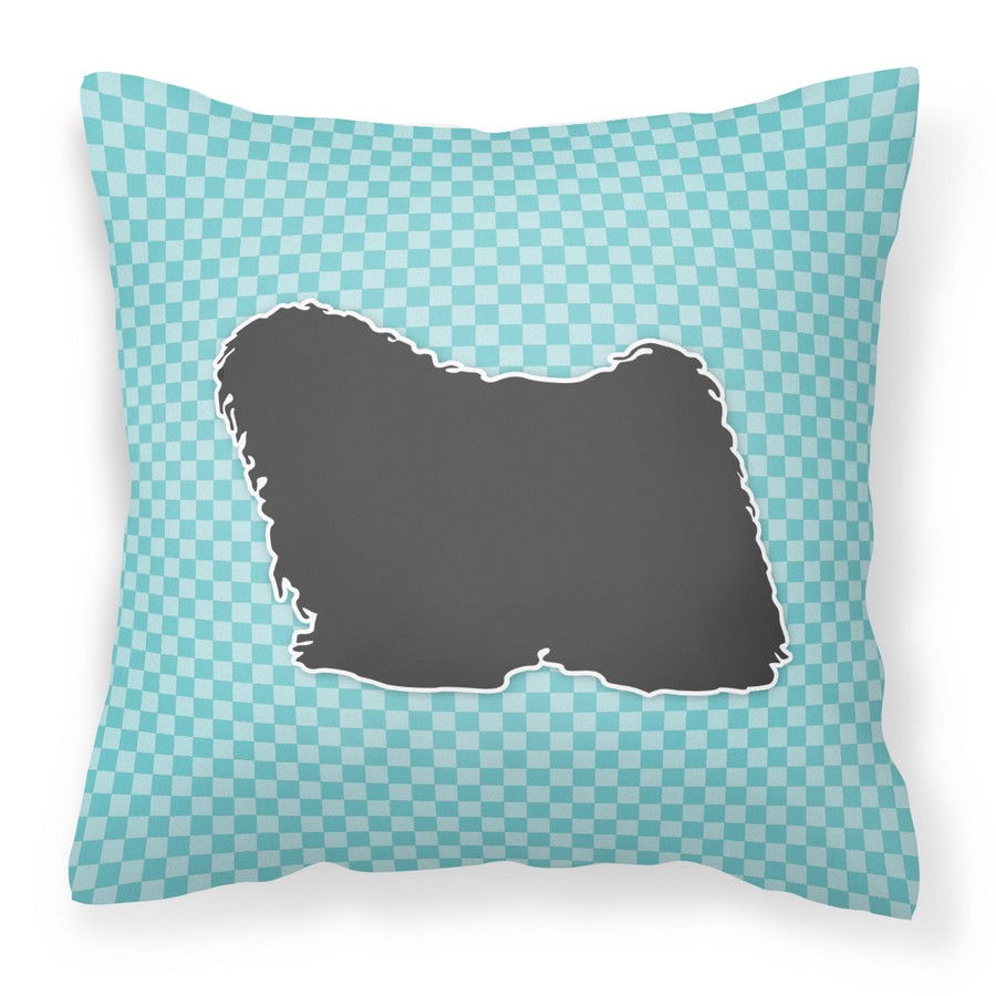 Puli Checkerboard Blue Fabric Decorative Pillow