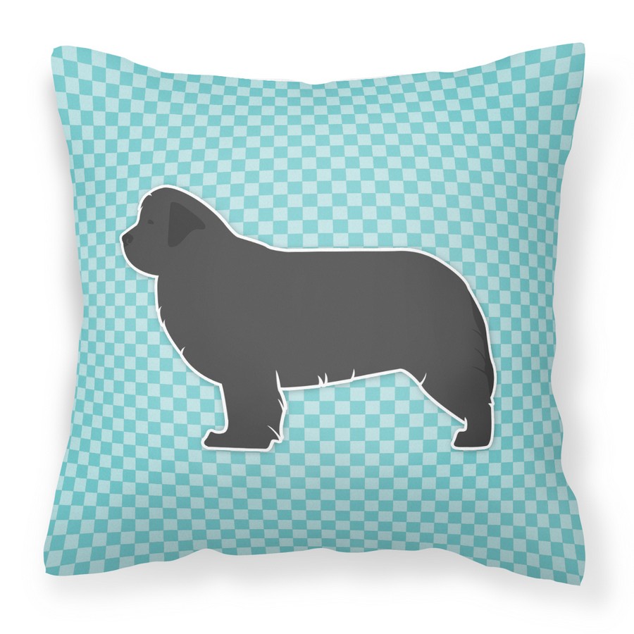 Newfoundland Checkerboard Blue Fabric Decorative Pillow