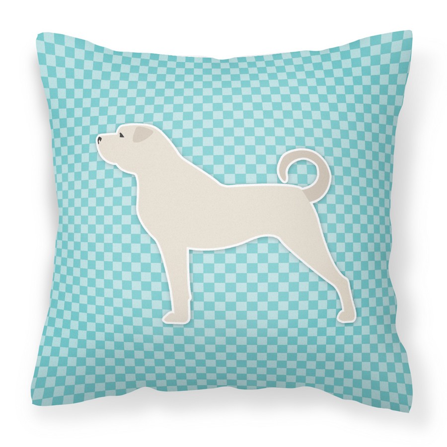Anatolian Shepherd Checkerboard Blue Fabric Decorative Pillow