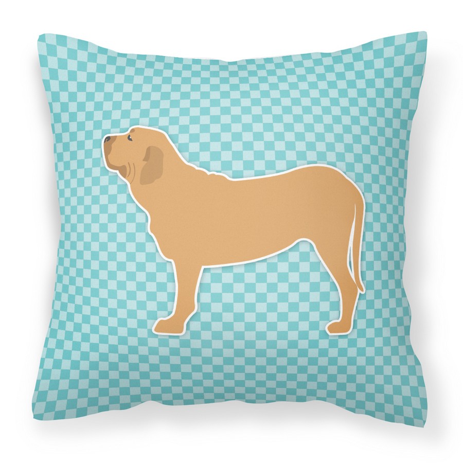 Fila Brasileiro Checkerboard Blue Fabric Decorative Pillow
