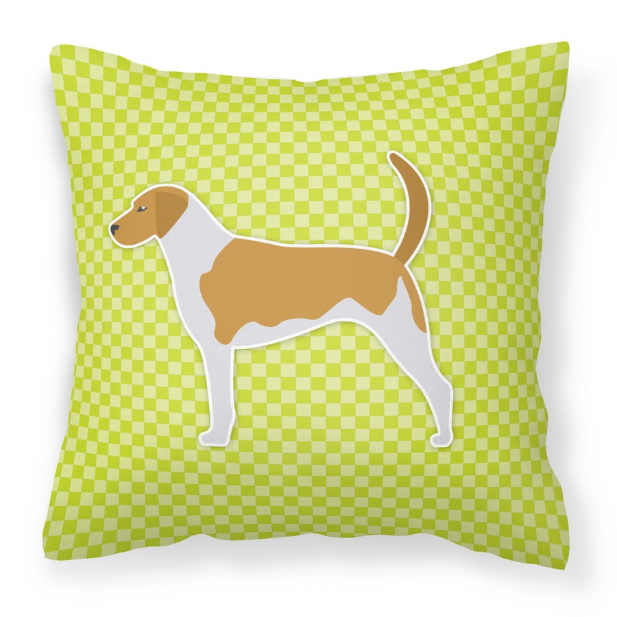 American Foxhound Checkerboard Green Fabric Decorative Pillow