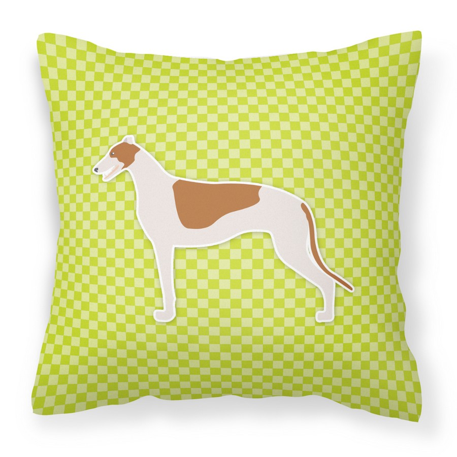 Greyhound Checkerboard Green Fabric Decorative Pillow