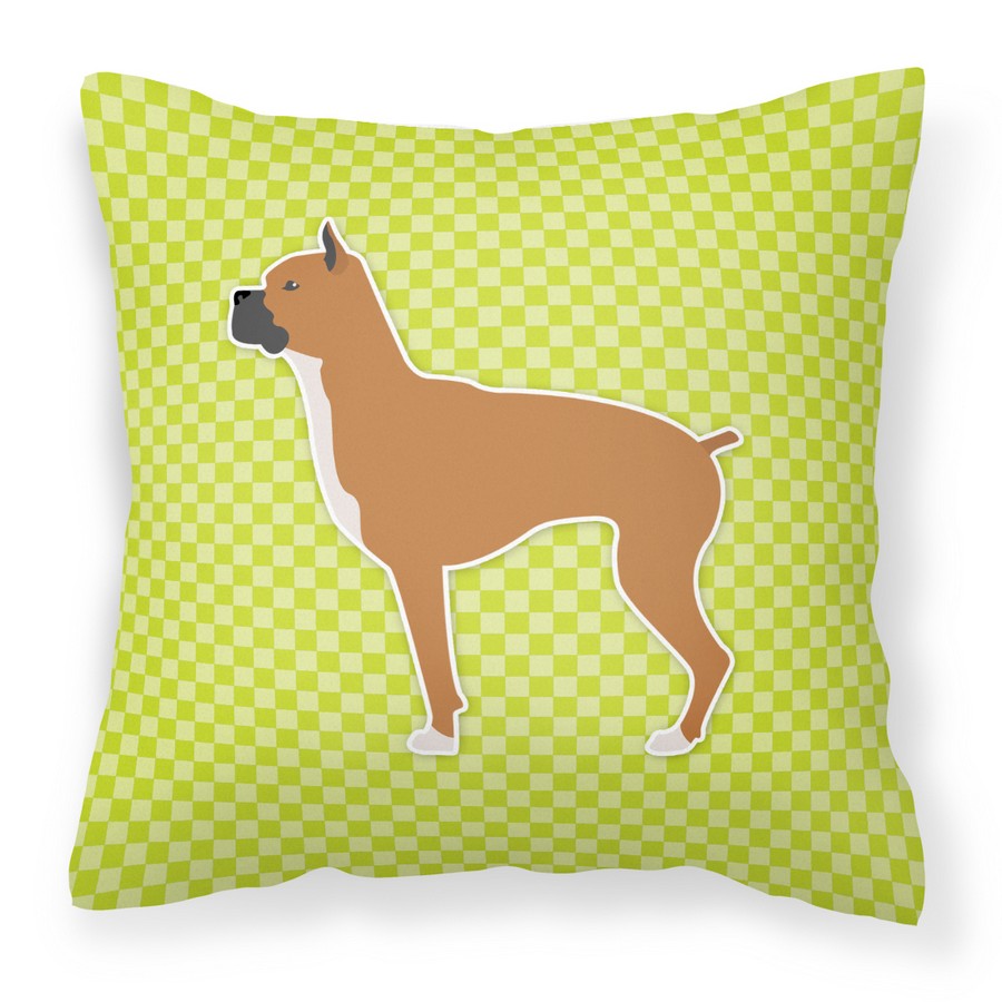 Boxer Checkerboard Green Fabric Decorative Pillow