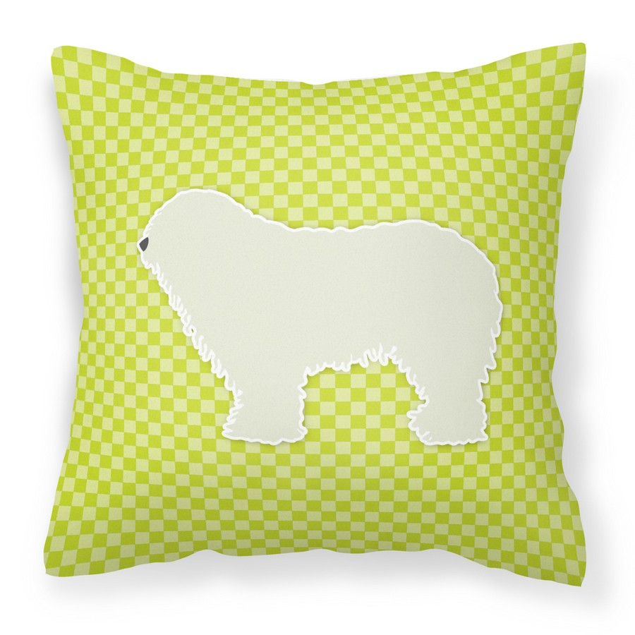 Komondor Checkerboard Green Fabric Decorative Pillow