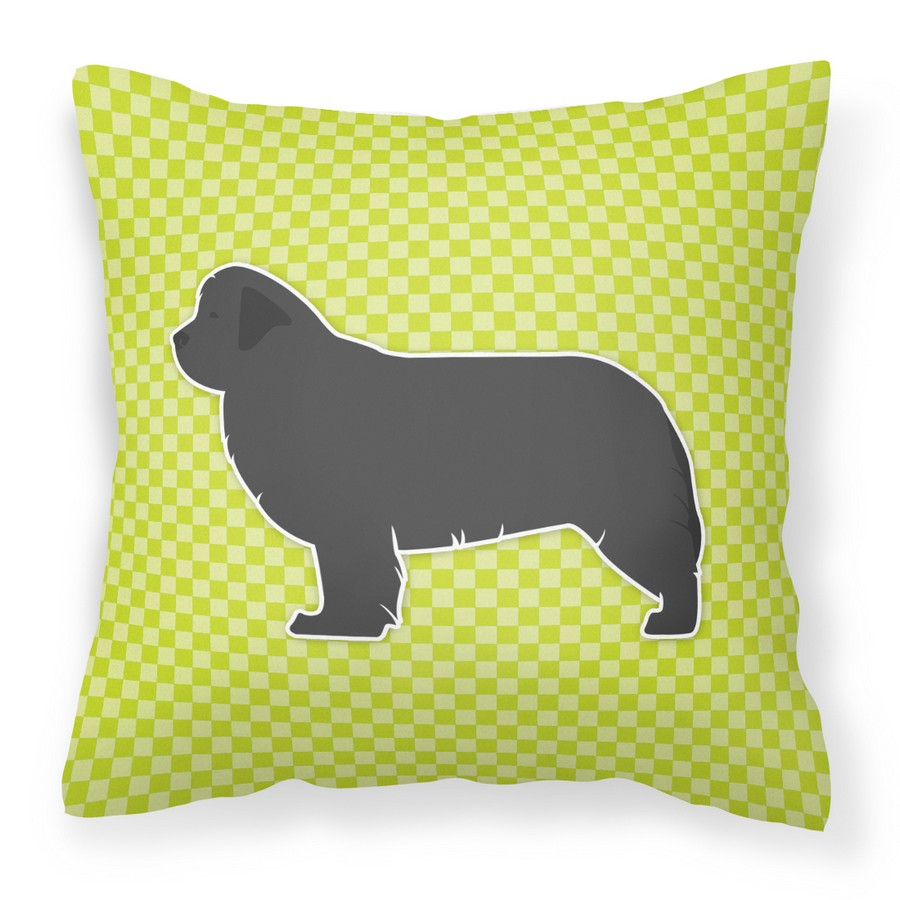Newfoundland Checkerboard Green Fabric Decorative Pillow