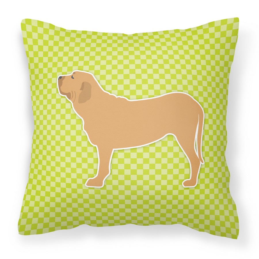 Fila Brasileiro Checkerboard Green Fabric Decorative Pillow