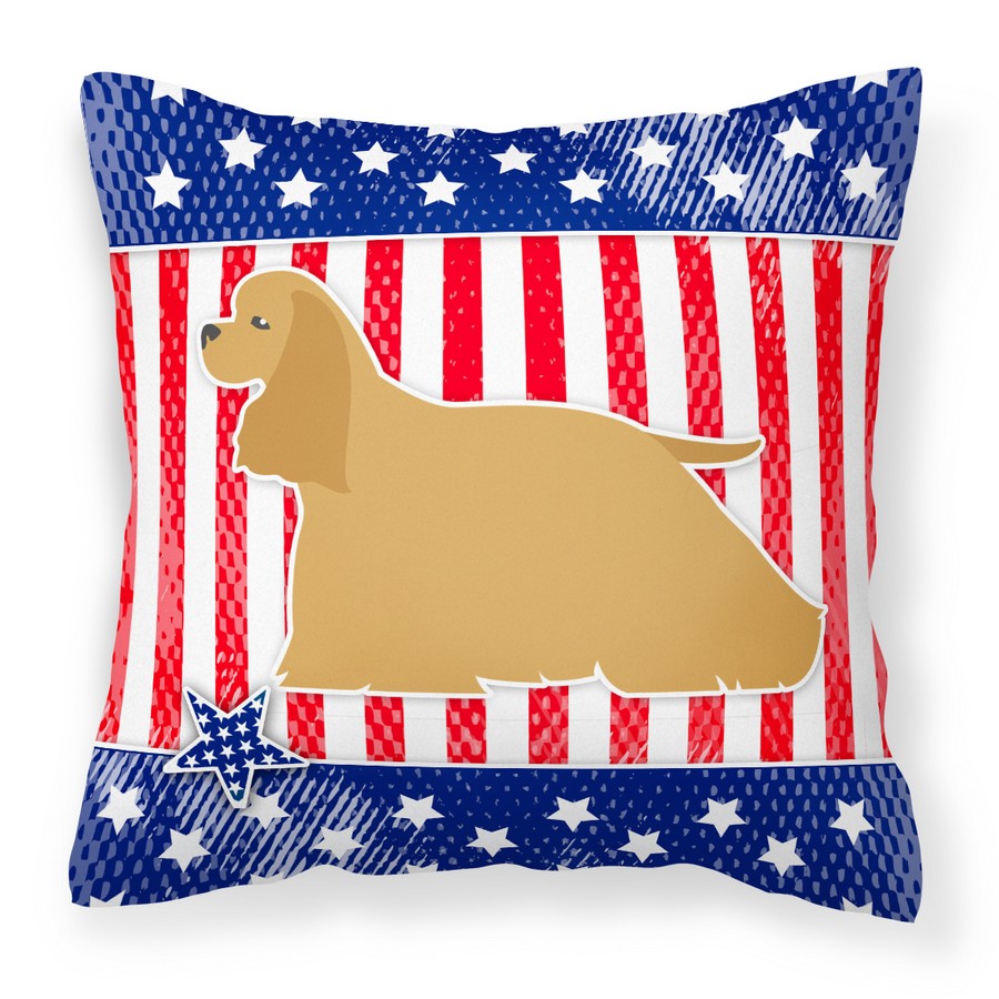 USA Patriotic Cocker Spaniel Fabric Decorative Pillow