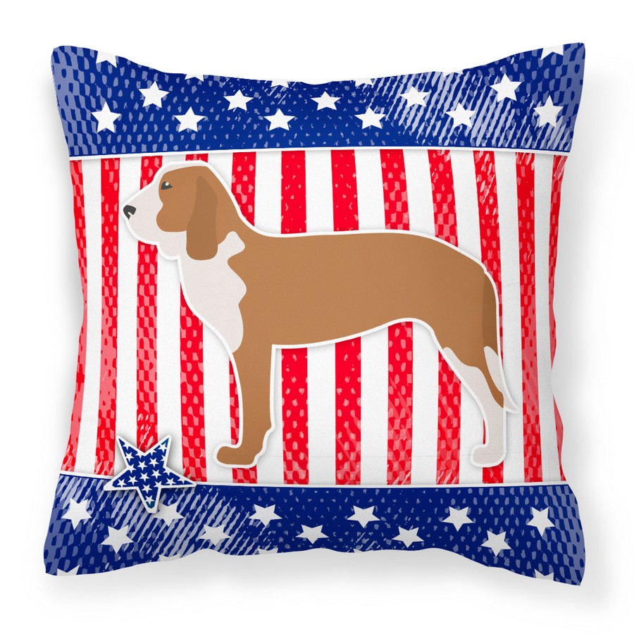 USA Patriotic Spanish Hound Fabric Decorative Pillow