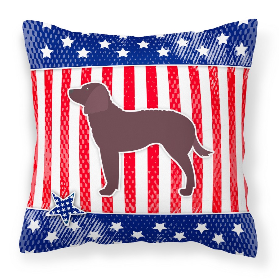 AUSA Patriotic American Water Spaniel Fabric Decorative Pillow