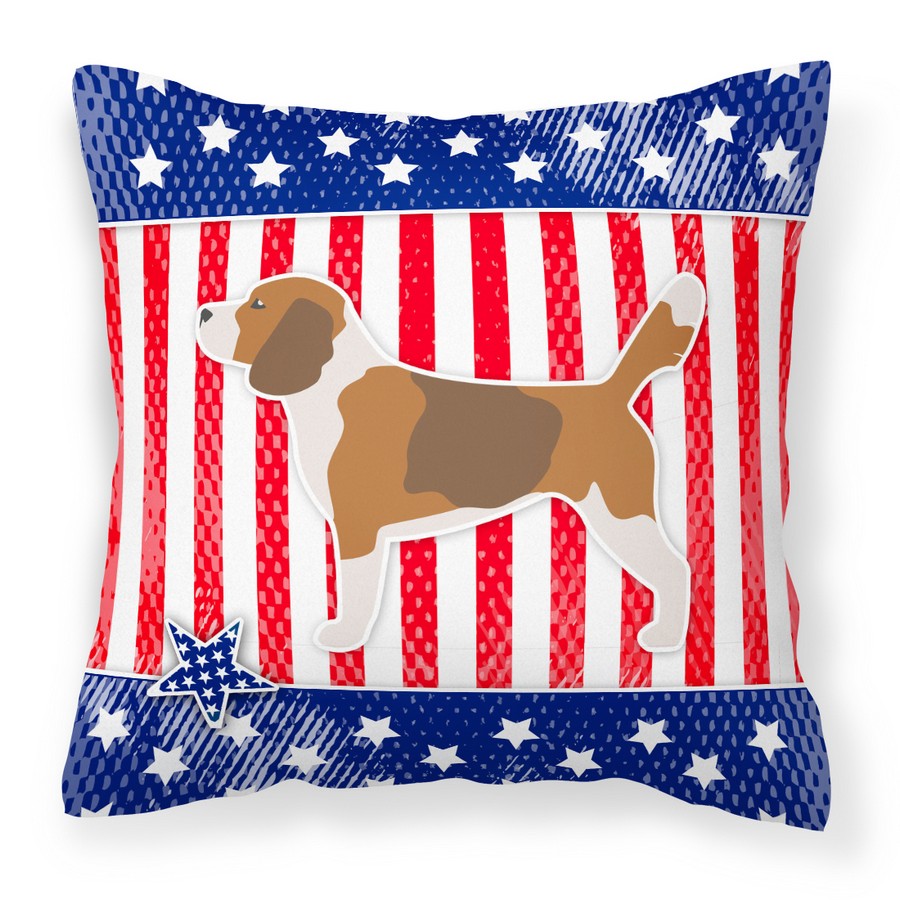 USA Patriotic Beagle Fabric Decorative Pillow