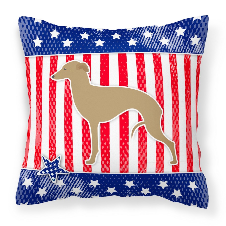 USA Patriotic Italian Greyhound Fabric Decorative Pillow
