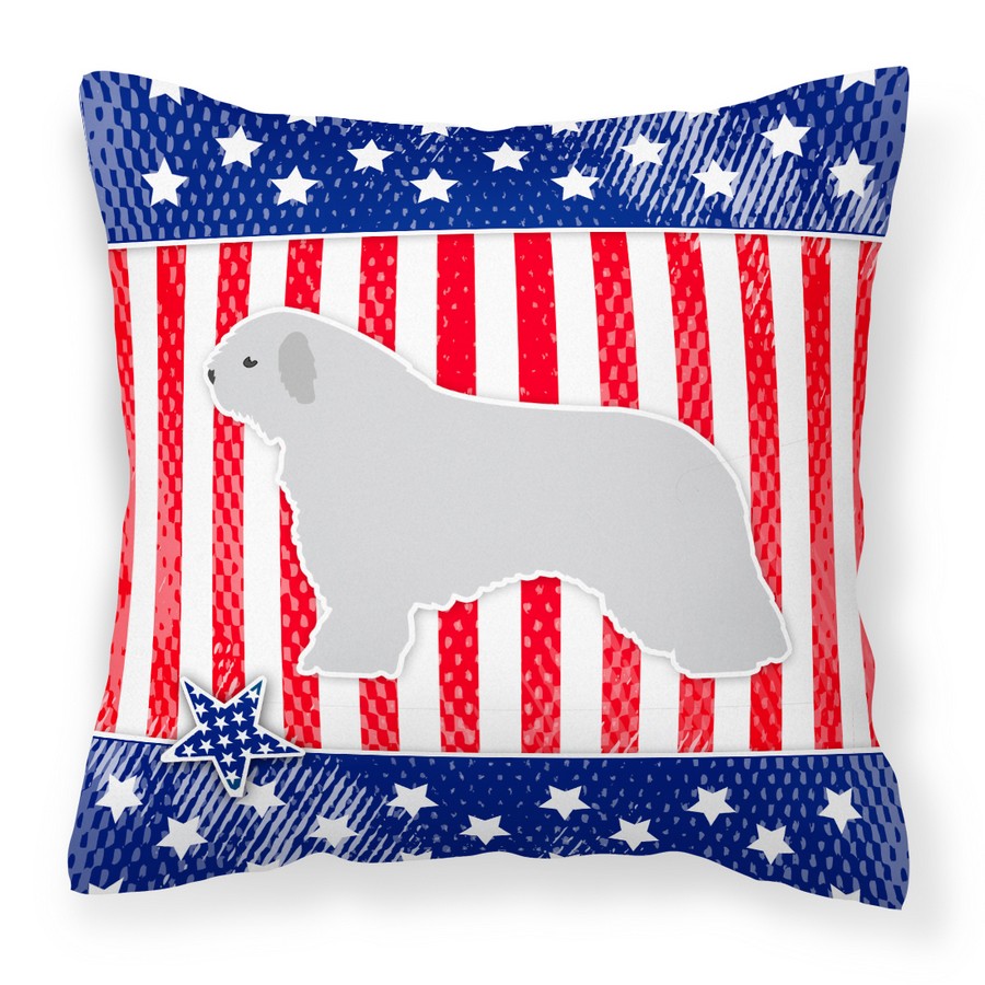 USA Patriotic Spanish Water Dog Fabric Decorative Pillow