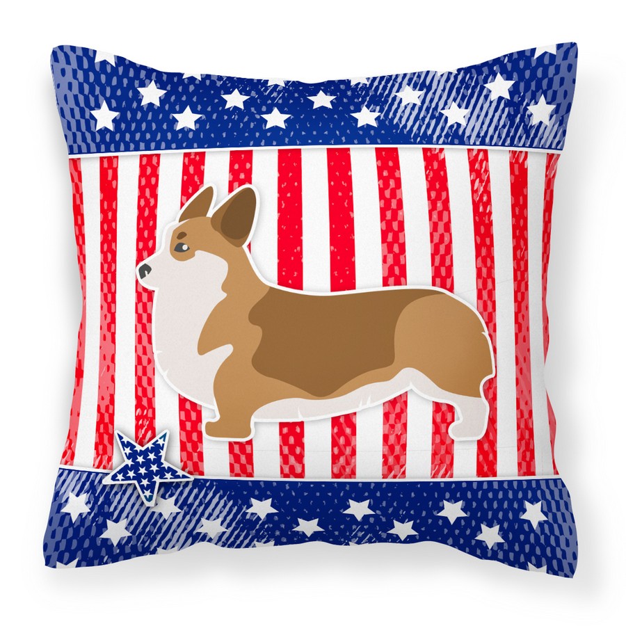 USA Patriotic Corgi Fabric Decorative Pillow