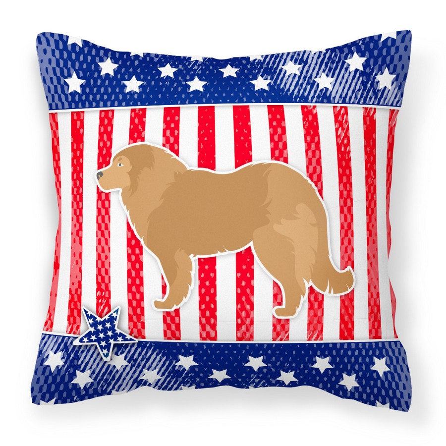 USA Patriotic Caucasian Shepherd Dog Fabric Decorative Pillow