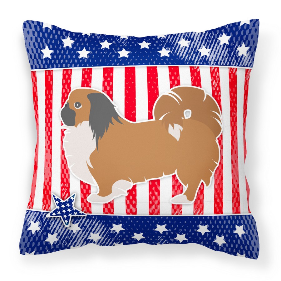 USA Patriotic Pekingese Fabric Decorative Pillow