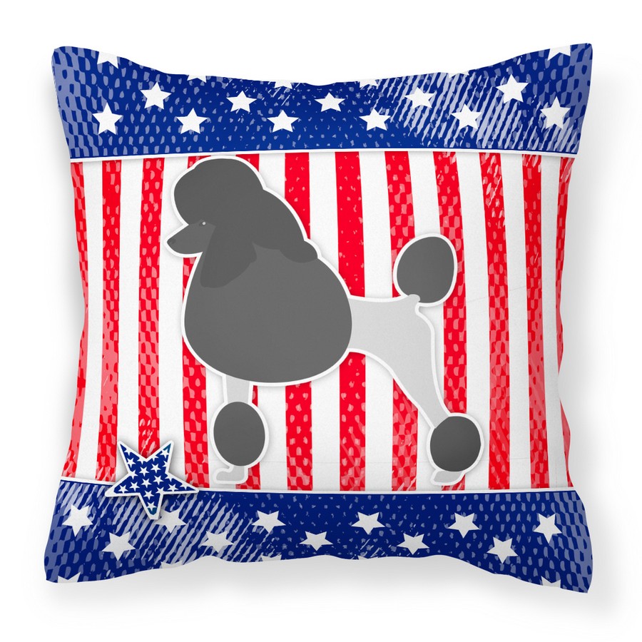 USA Patriotic Poodle Fabric Decorative Pillow