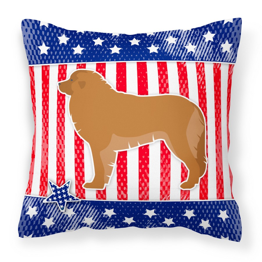 USA Patriotic Leonberger Fabric Decorative Pillow