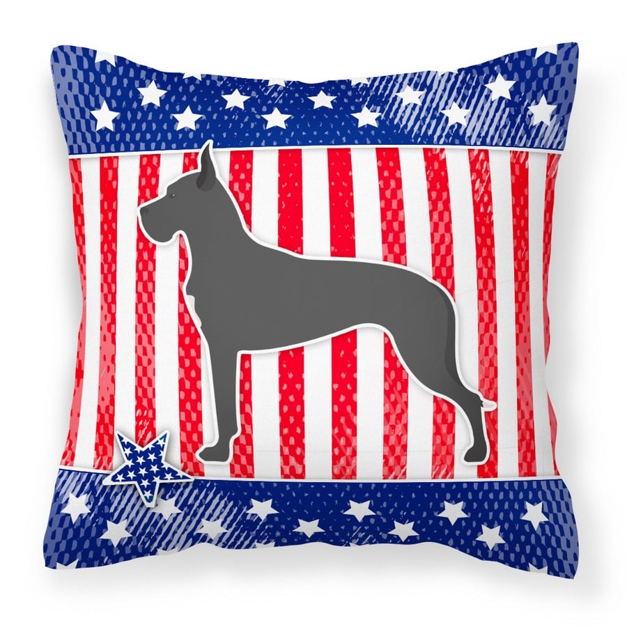 USA Patriotic Great Dane Fabric Decorative Pillow
