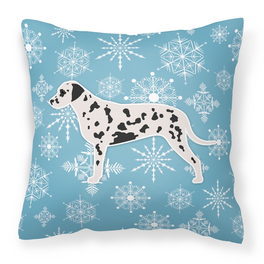 Winter Snowflake Dalmatian Fabric Decorative Pillow
