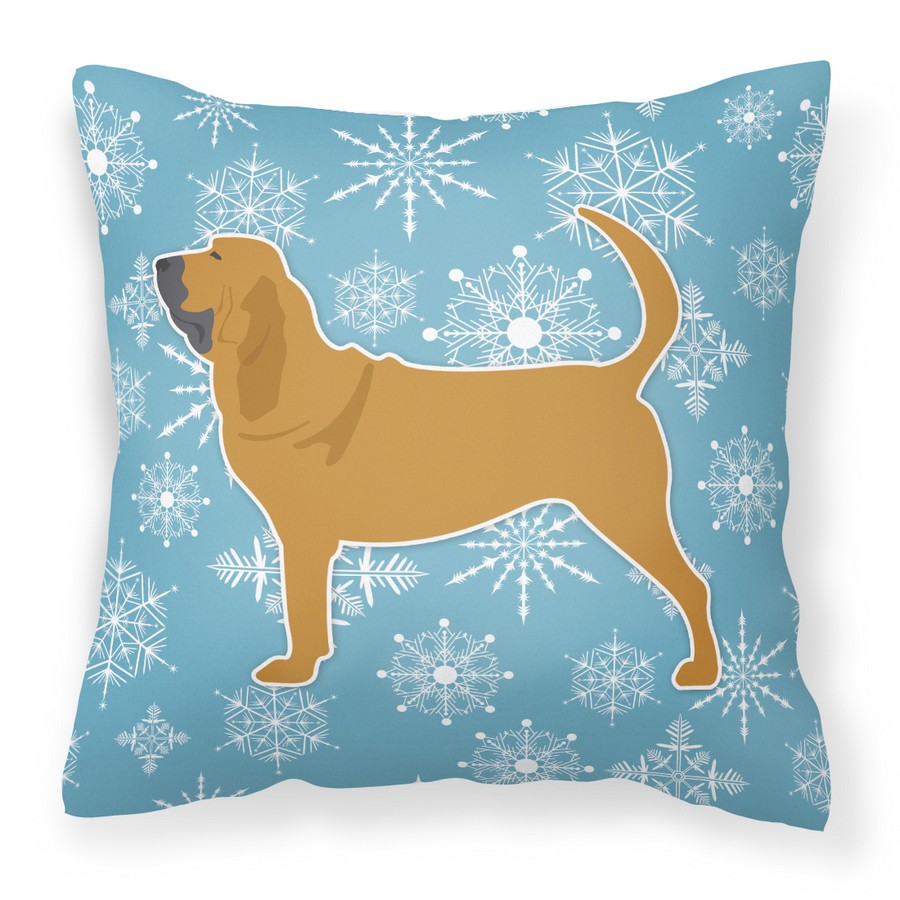 Winter Snowflake Bloodhound Fabric Decorative Pillow