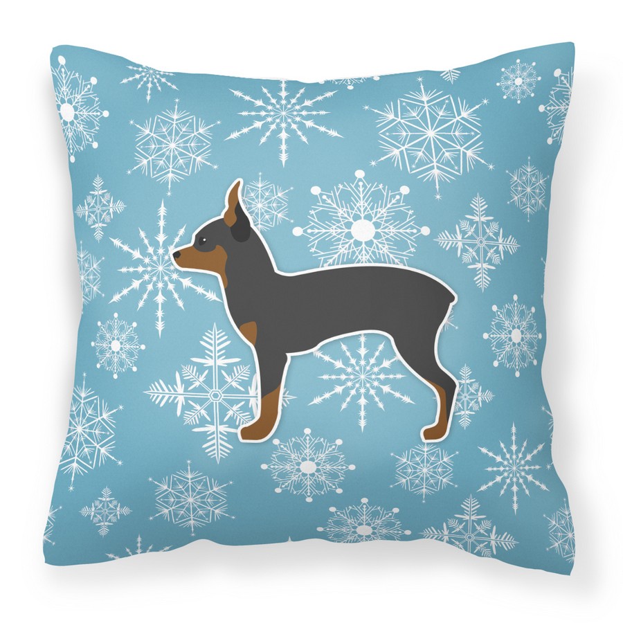 Winter Snowflake Toy Fox Terrier Fabric Decorative Pillow