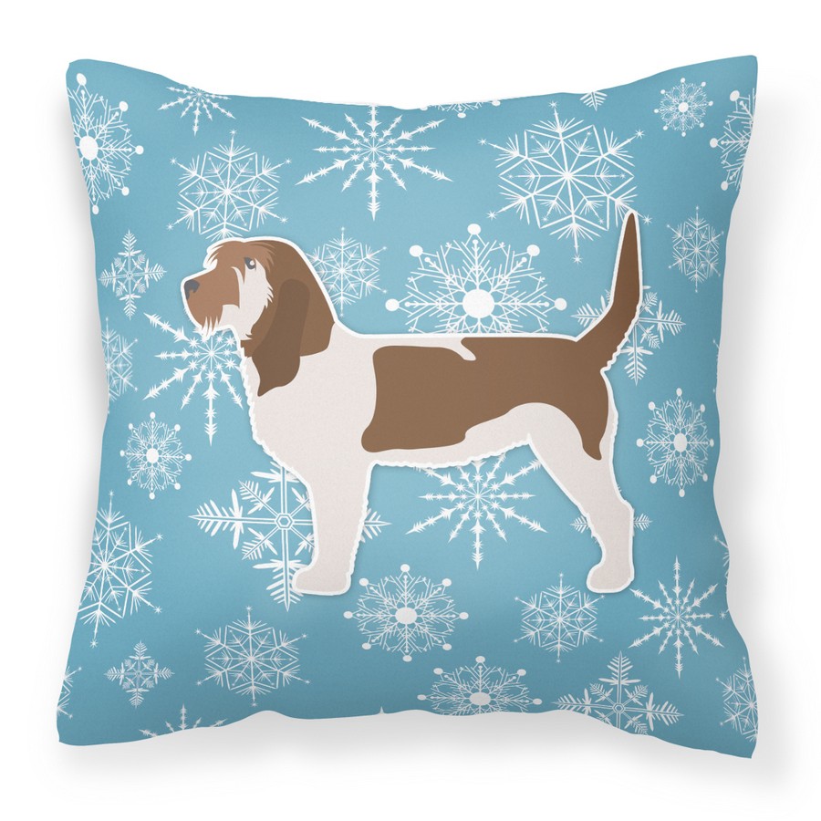 Winter Snowflake Grand Basset Griffon Vendeen Fabric Decorative Pillow