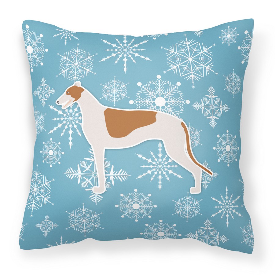 Winter Snowflake Greyhound Fabric Decorative Pillow