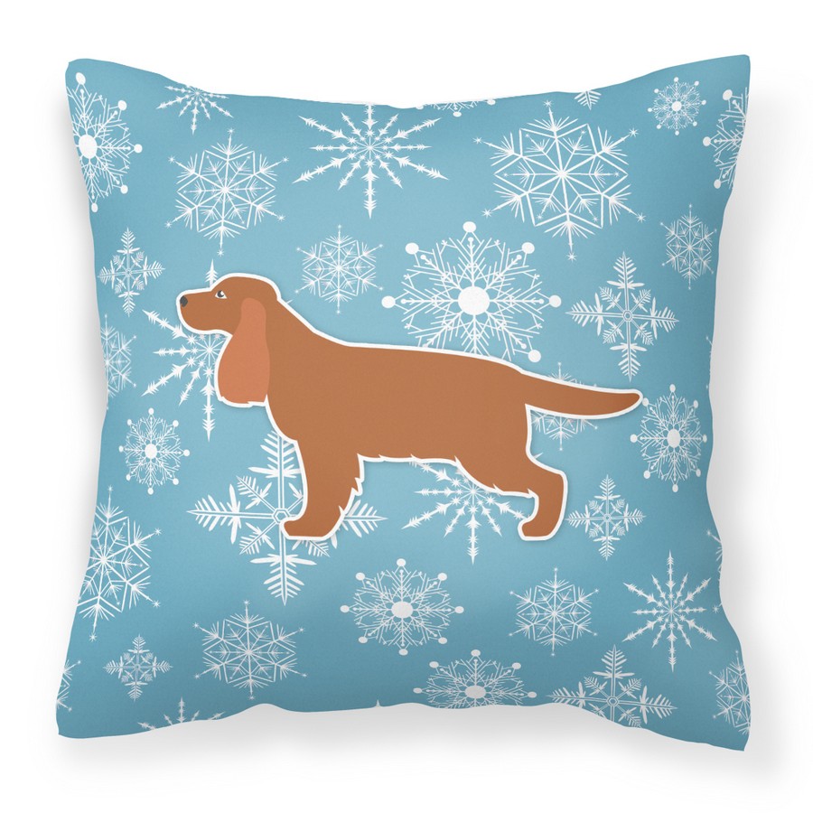 Winter Snowflake English Cocker Spaniel Fabric Decorative Pillow