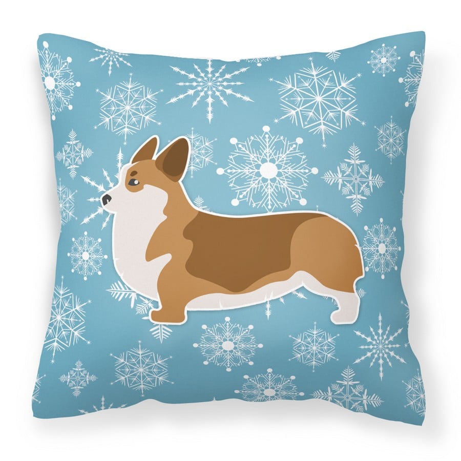 Winter Snowflake Corgi Fabric Decorative Pillow
