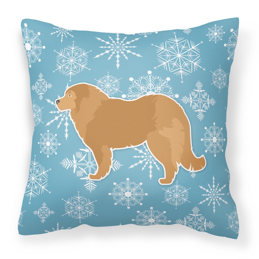 Winter Snowflake Caucasian Shepherd Dog Fabric Decorative Pillow
