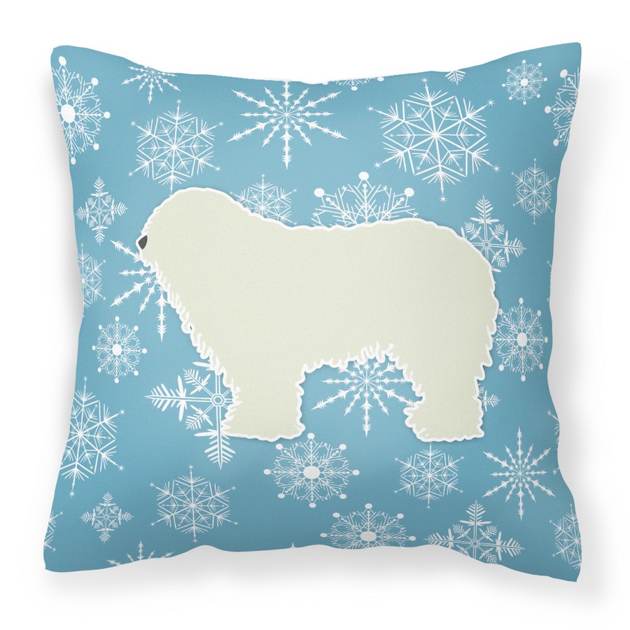 Winter Snowflake Komondor Fabric Decorative Pillow