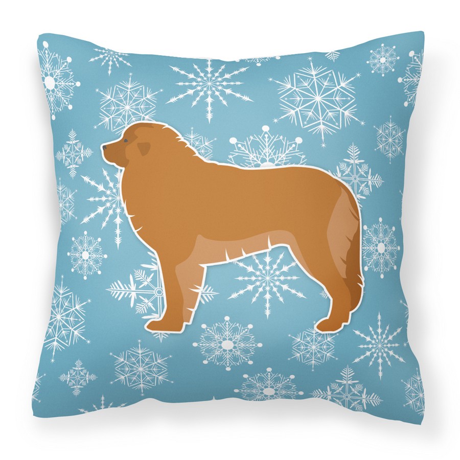Winter Snowflake Leonberger Fabric Decorative Pillow