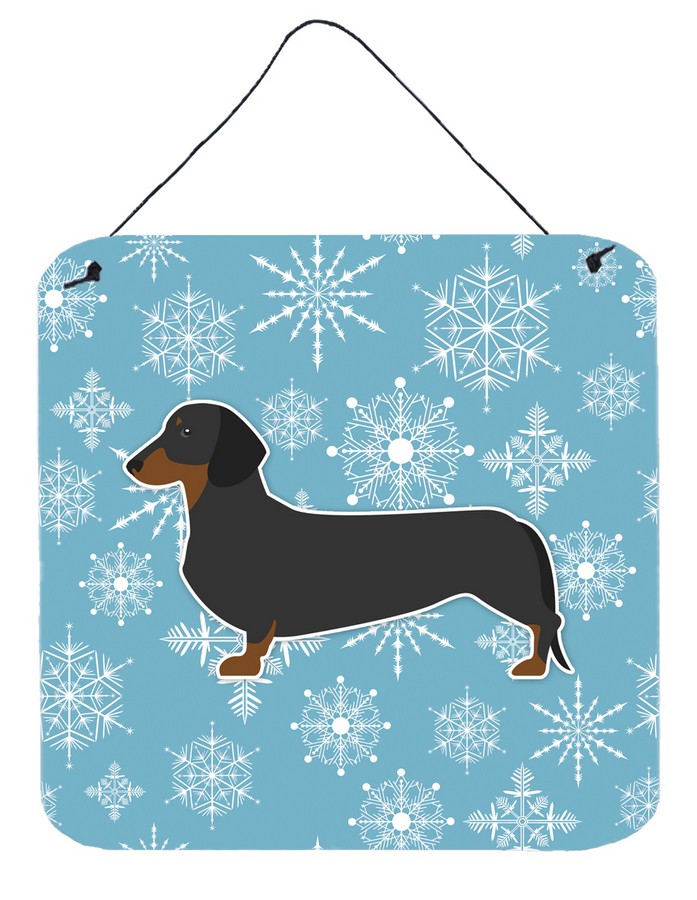 Winter Snowflake Dachshund Wall or Door Hanging Prints