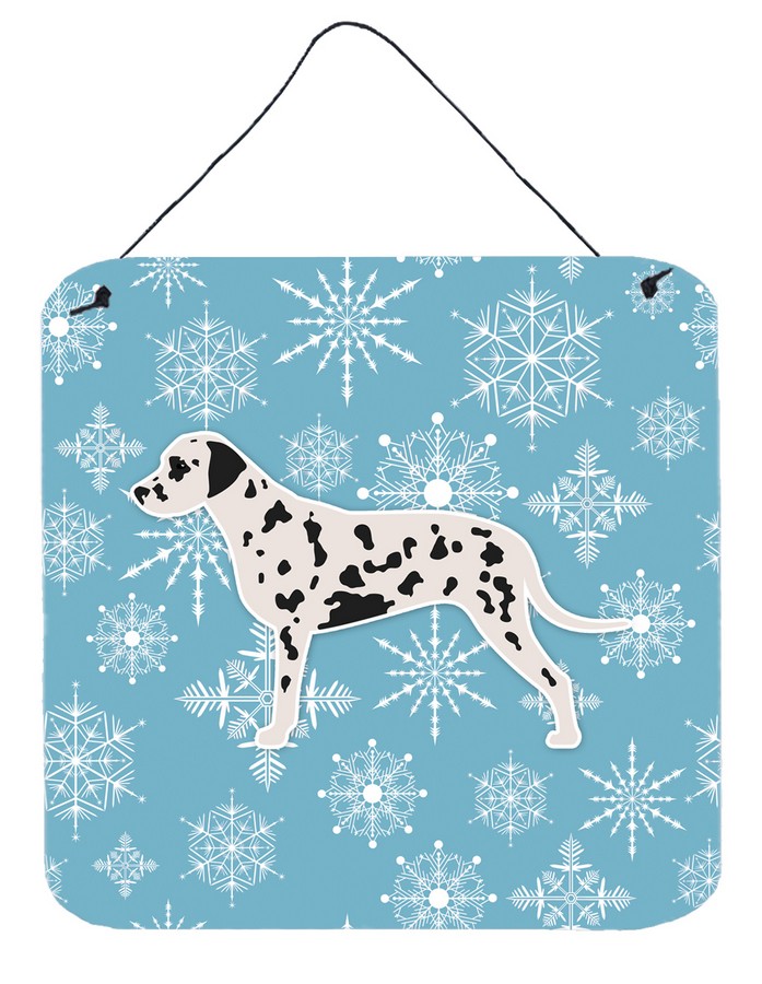 Winter Snowflake Dalmatian Wall or Door Hanging Prints