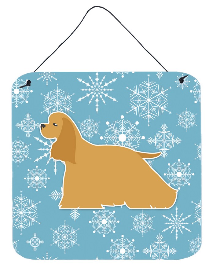 Winter Snowflake Cocker Spaniel Wall or Door Hanging Prints