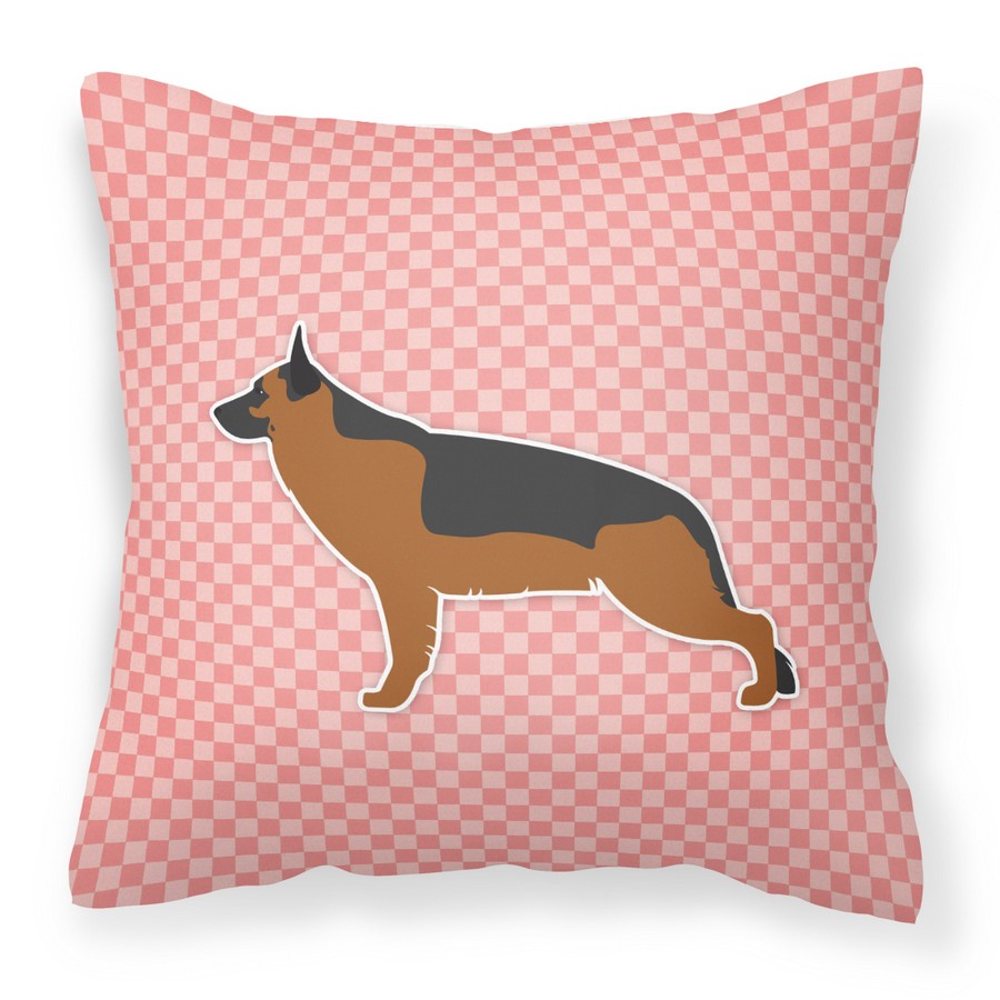 German Shepherd Checkerboard Pink Fabric Decorative Pillow