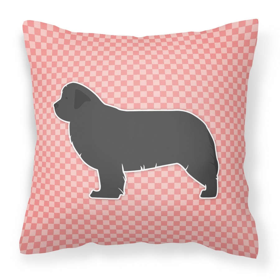 Newfoundland Checkerboard Pink Fabric Decorative Pillow