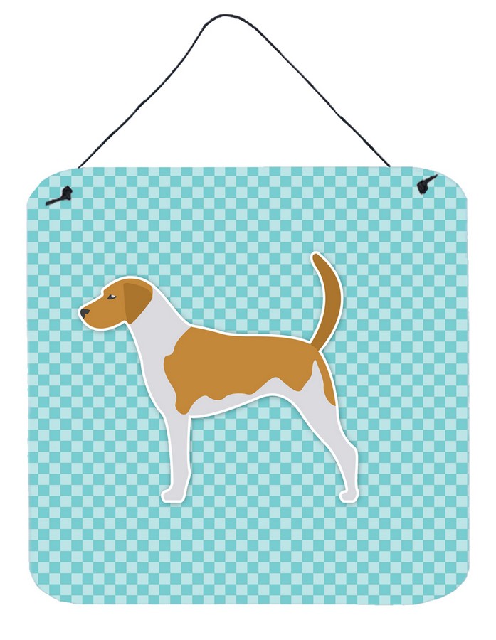American Foxhound Checkerboard Blue Wall or Door Hanging Prints