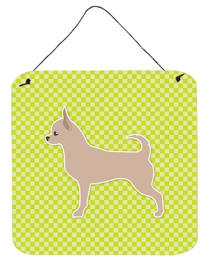 Chihuahua Checkerboard Green Wall or Door Hanging Prints