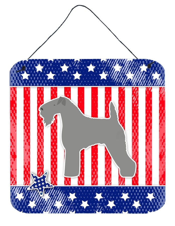 USA Patriotic Kerry Blue Terrier Wall or Door Hanging Prints