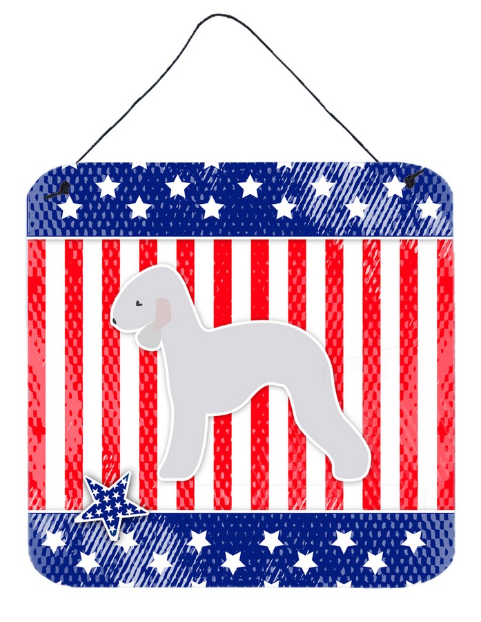 USA Patriotic Bedlington Terrier Wall or Door Hanging Prints